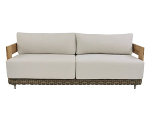 Sunpan POTENZA Sofa - Luxurious Palazzo Cream with Teak Frame, Deep Seating for Indoor & Outdoor Relaxation 109510