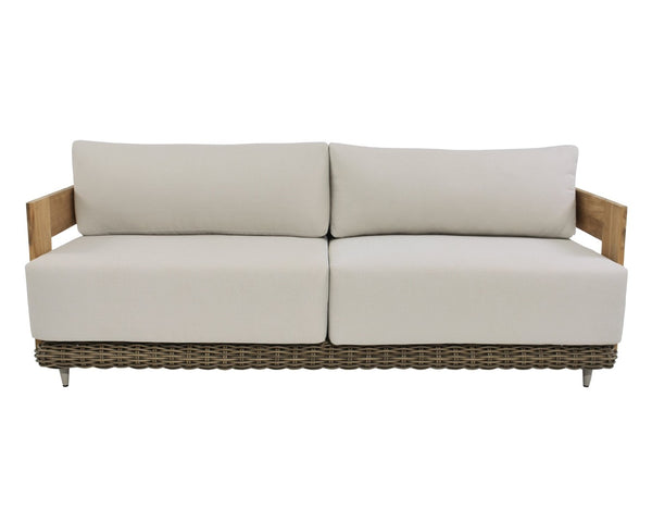 Sunpan POTENZA Sofa - Luxurious Palazzo Cream with Teak Frame, Deep Seating for Indoor & Outdoor Relaxation 109510