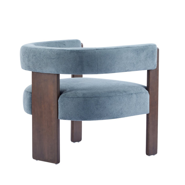 English Elm Christopher Knight Home® - Modern Velvet Upholstered Accent Arm chair with Barrel Back Design, Luxurious Velvet Comfort & Curved Legs Blue 29.5 L x 25.5 W x 14.5 H N776P205886C