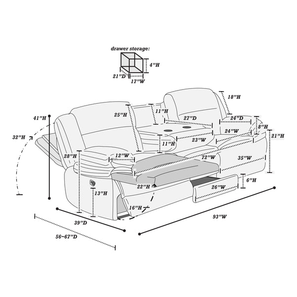 English Elm Living Room Reclining Couch 3Pc Set – Cozy Chocolate Sofa, Loveseat & Glider Recliner With Storage B011S01734