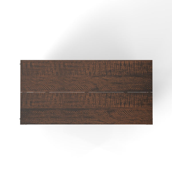 English Elm 47.2" Double Dog Crate Farmhouse Console with Rolling Casters and Barn Doors W2557P330269
