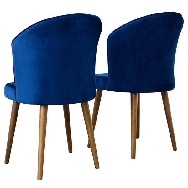 English Elm Ashcroft Furniture - Parsons Velvet Dining Chair Set of 2 with Solid Wood Tapered Legs, Full Back Comfort & Durable Fabric Navy Blue B183P281182