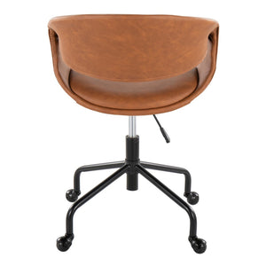 English Elm Task Chair with Chrome Five Star Base Grey Fabric Seat for Modern Home Office Use Black,Camel B202P474190