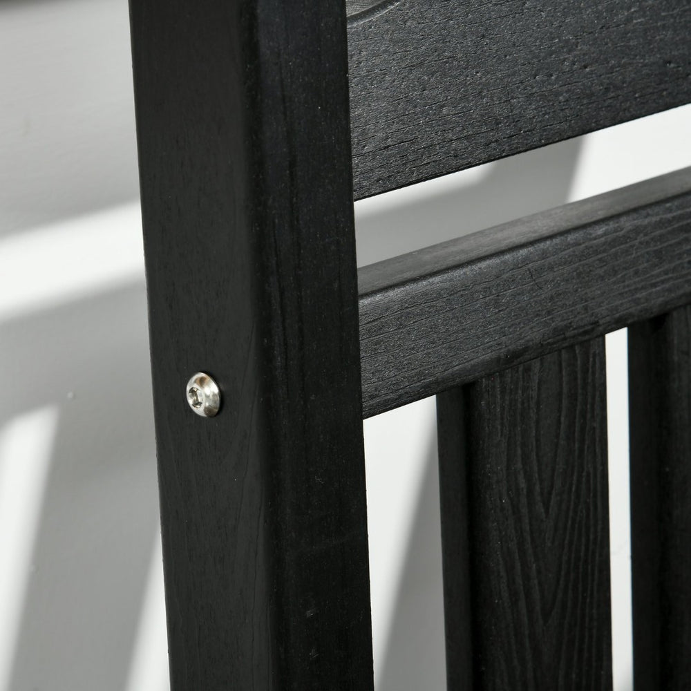 English Elm Outsunny All-Weather Rocking Chair - Rustic High Back, Oversized Seat, 350Lbs Capacity, Black Comfort W2225P217088-GIGA