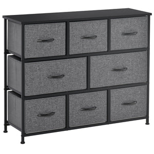 English Elm HOMCOM 8-Drawer Fabric Dresser Tower with MDF Top, Steel Frame, Anti-Tip Design for Bedroom W2225P229649