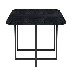 English Elm Multi-functional Dining Work Table Two-tone Mdf Top Metal Base for Modern Compact Spaces Black W3875P386951