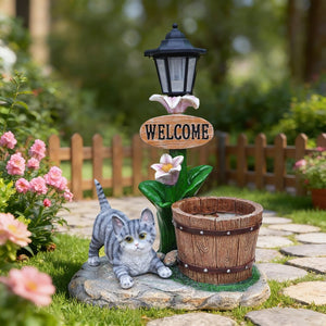 English Elm Labrador Solar Garden Statue with Led Glow and Built-in Succulent Planter Basin W5398P464241