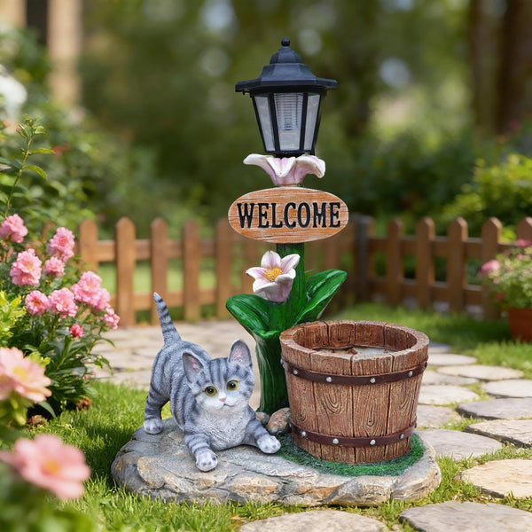 English Elm Labrador Solar Garden Statue with Led Glow and Built-in Succulent Planter Basin W5398P464241