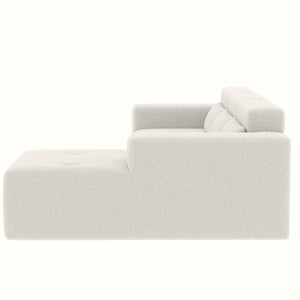 English Elm 109'' Modern Modular Sectional Sofa with Chaise, Plush Teddy Fabric, Pocket Springs for Comfort and Durability White W680S00013