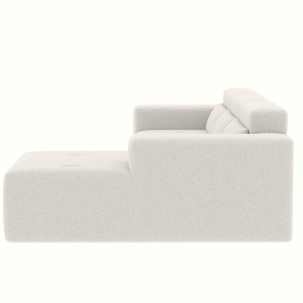 English Elm 109'' Modern Modular Sectional Sofa with Chaise, Plush Teddy Fabric, Pocket Springs for Comfort and Durability White W680S00013