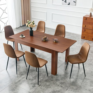 English Elm Extendable Drop Leaf Dining Table Walnut Finish Solid Wood Legs Modern Design W3875P402469