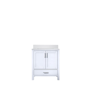 English Elm White 30" Bath Vanity with Cultured Marble Top, Solid Wood Frame, Soft-Close Drawer & Spacious Storage B2731P258995