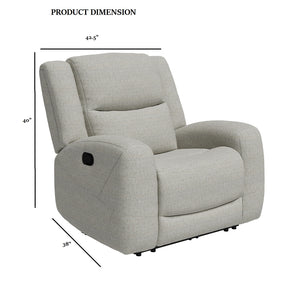 English Elm Beige Manual Recliner - Transitional Style With High-Density Foam, Contoured Arms & Wide Seat Comfort B2741P385046