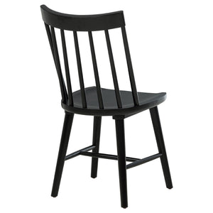 English Elm Carlos Windsor Spindle Back Rubberwood Dining Chairs Ergonomic Set of Two Black B062P447840