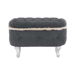 English Elm Christopher Knight Home® - 29.5'' Storage Bench with Button-Tufted Fabric, Tassel-Trim Ottoman with Hidden Compartment for Bedroom Grey 30.25 L x 18.5 W x 14 H N761P335817E