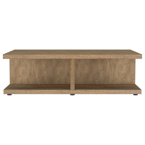 English Elm Metron Mango Finish 3 Piece Living Room Table Set with Open Shelf Storage B062S01470