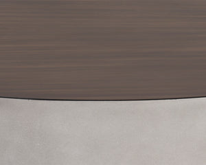 Sunpan Diaz Coffee Table - Stylish Drum Design with Unique Concrete Finish for Modern Indoor and Outdoor Spaces Grey / Wood Grain Brown