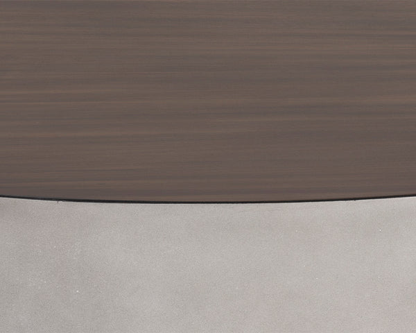 Sunpan Diaz Coffee Table - Stylish Drum Design with Unique Concrete Finish for Modern Indoor and Outdoor Spaces Grey / Wood Grain Brown