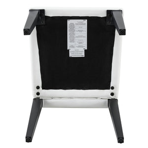 English Elm 4-piece Brown Suede Dining Chair Set with Tufted Back and Walnut Metal Legs White+Black W1151P361173