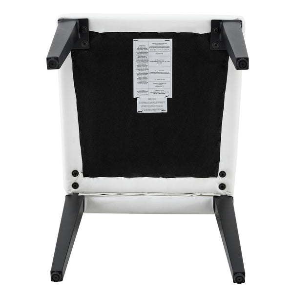 English Elm 4-piece Brown Suede Dining Chair Set with Tufted Back and Walnut Metal Legs White+Black W1151P361173