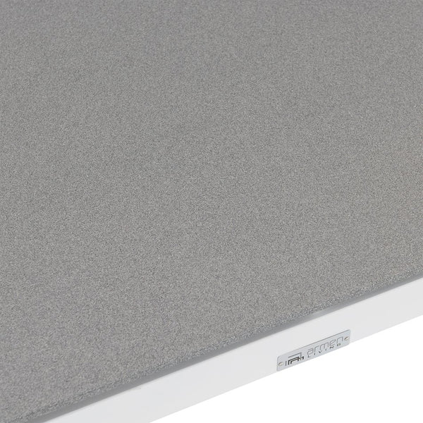 English Elm Wyncrest White Aluminum & Teak Outdoor Dining Table with Stone Top — Sturdy, Rust‑Resistant Patio centerpiece B2736P354346