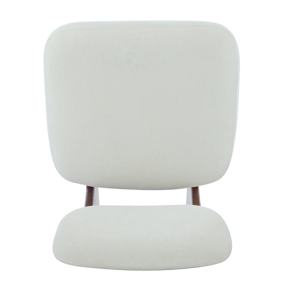 English Elm Christopher Knight Home® - [Set of 2] Modern Lounge Chair with Polyester Upholstery and Solid Wood Base — Minimalist Comfort for Home Walnut,White N767P241702W