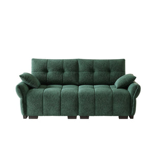 English Elm Premium Chenille Two Seater Sofa Tufted Armrests Foam Support Modern Living Room Green W714S01633