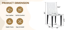 English Elm 4-piece Brown Suede Dining Chair Set with Tufted Back and Walnut Metal Legs White+Black W1151P361173