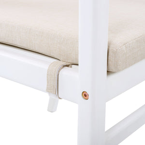 English Elm Christopher Knight Home® - Outdoor Acacia Wood Dining Chairs Set of 2 with Woven Rope Back, Waterproof Cushions, 400lb Capacity Beige+White N779P224995W