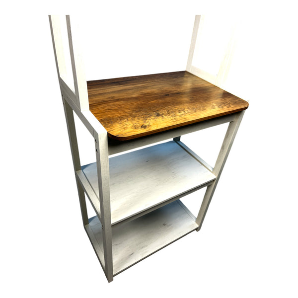 English Elm 23.62" Bakers Rack for Kitchen with 5-Tier Storage, Coffee Bar Station, Microwave Stand, Durable Design Brown+White W1412P230429