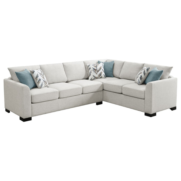 English Elm Radison Greige Fabric Sleeper Sectional with Hidden Pull-out Bed for Living Rooms B062S01405