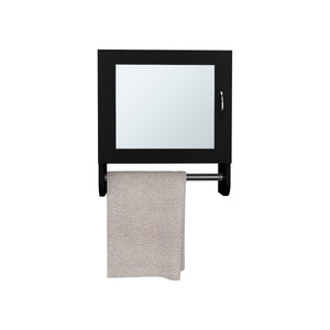 English Elm Medicine Compact Wall Cabinet with Mirror Door, Engineered Wood Storage, Durable, Space-Saving Design Black 20.28 L x 18.31 W x 2.36 H B097P250834