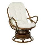 OSP Home Furnishings Kauai Rattan Swivel Rocker Chair Linen