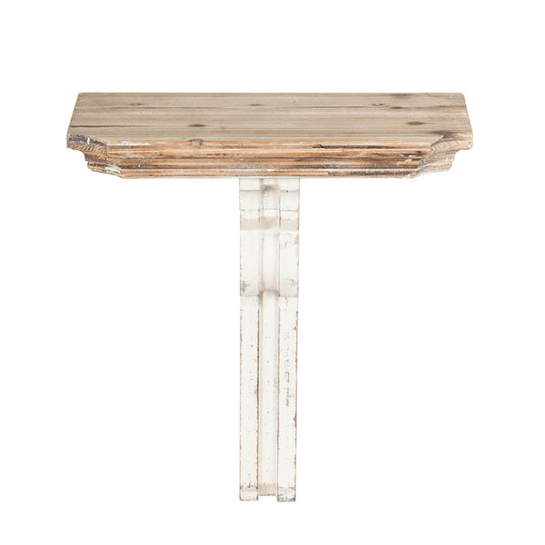 English Elm 19.5x10.5x22" Vamont Wall Shelf - Solid Wood Weathered Antique White Floating Display Shelf for Décor, Versatile Organizer W2078P223130