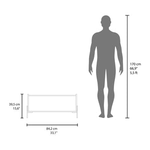 English Elm Coffee Modern engineered wood coffee table with one shelf, sturdy legs, compact storage solution, eco-friendly compliant White 33.46 L x 23.62 W x 2.76 H B097P250876