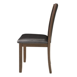 English Elm Dining Chairs Set of 4 Rubberwood Frame with Padded Faux Leather Ergonomic Seats Dark Walnut W1998P248105