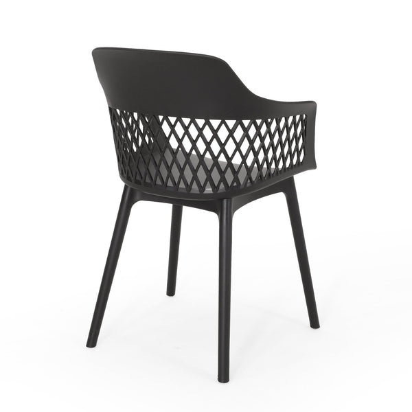 English Elm Christopher Knight Home® - AZALEA Weather-Resistant Outdoor Chair with Durable Polypropylene Frame, Minimal Modern Comfort Black 25 L x 23.5 W x 22.5 H 68375.00BLK