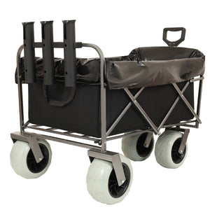 English Elm Fishing Cart All Terrain Steel Frame with Rod Holders and 9 Inch Pneumatic Tires W2932P253148
