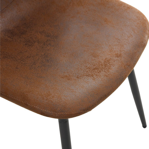 English Elm Table Set Modern Round 42 Inch Wood Grain Glass Inset with 4 Fabric Chairs for Dining W1151S04477