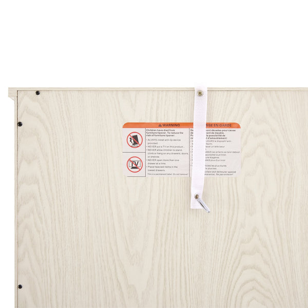 English Elm 58" Modern TV Stand with Faux Stone Top, 6 Cable Cutouts, Ample Adjustable Storage for 75" TVs White W2275P342693