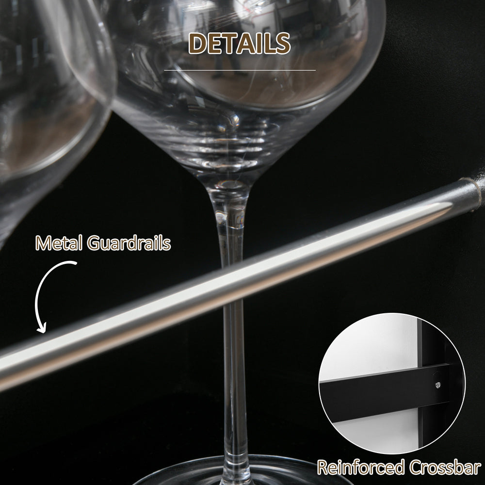 English Elm HOMCOM Counter Height Bar Table with 3-Tier Storage Shelves, Stable Particleboard Pub Table, Black W2225P229557