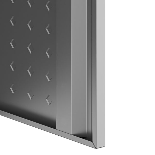 English Elm Floating Wall Cabinet Lockable Industrial Storage with Diamond Texture Dark Gray Finish B365P410806