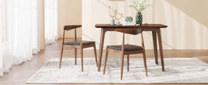 English Elm [video] Rubberwood Dining Chairs Set of 2 Faux Leather Ergonomic Retro Splayed Leg Design Brown,Walnut N759P386879D