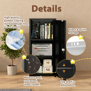 English Elm Metal Powder-coated Steel Locking Locker Cabinet with Adjustable Shelves for Gym or Office T5667P486227