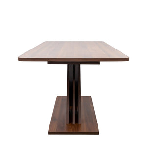 English Elm Multifunctional Extendable Console Dining Table with Geometric X Base Melamine Top W331S00179