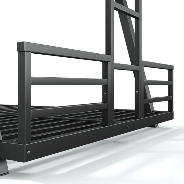 English Elm Twin Over Metal Bunk Bed with Led Lights Usb Ports Drawers and Sofa Conversion W5305S00054