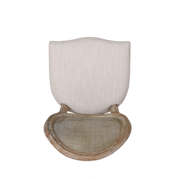 English Elm Christopher Knight Home® - DININGCHAIR Elegant Wicker & Fabric Dining Seat with Carved Legs Distressed Finish for Stylish Homes Beige 65165.00BGE