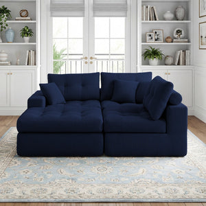 English Elm Corduroy L-shaped Sectional Sleeper Sofa No Assembly Needed for Apartments W5532S00029