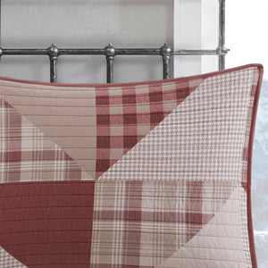 English Elm 3-piece Full Queen Quilt Set Knit Face Microfiber Reverse Farmhouse Bedroom Bedding B035P482963