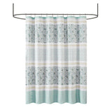 Madison Park Dawn Cottage/Country Cotton Shower Curtain MP70-2493 Aqua